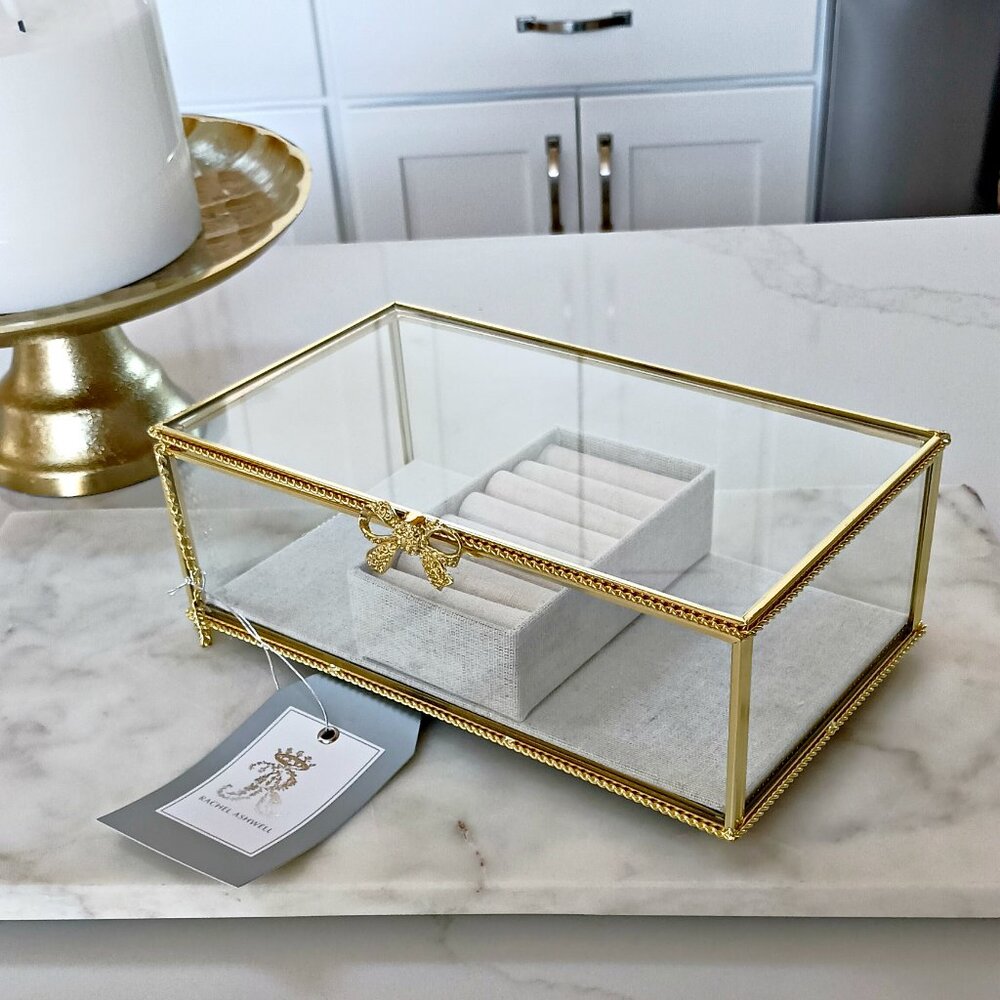 NEW! EXQUISITE Rachel ASHWELL CLEAR HINGED JEWELRY BOX